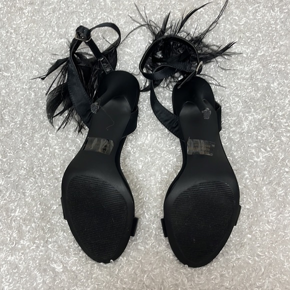 Venus satin feather ankle strap heels - Picture 5 of 9